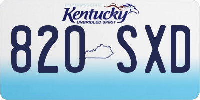 KY license plate 820SXD