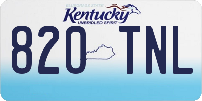 KY license plate 820TNL