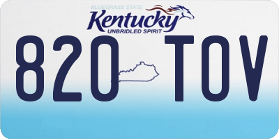 KY license plate 820TOV