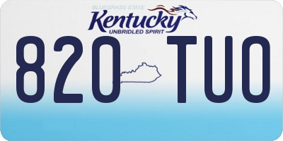 KY license plate 820TUO
