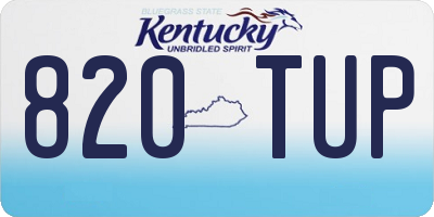 KY license plate 820TUP