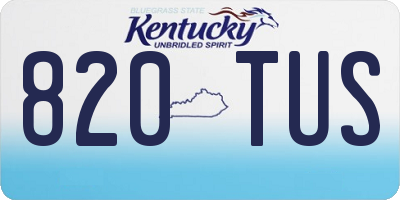 KY license plate 820TUS
