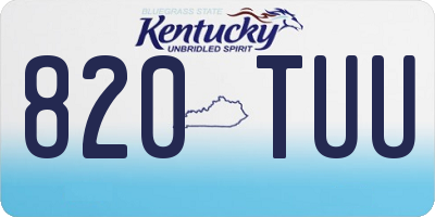 KY license plate 820TUU