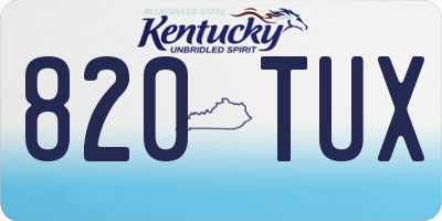 KY license plate 820TUX