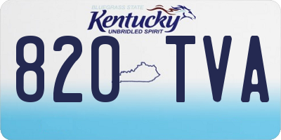 KY license plate 820TVA