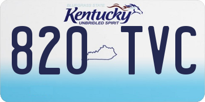 KY license plate 820TVC