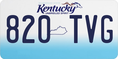KY license plate 820TVG