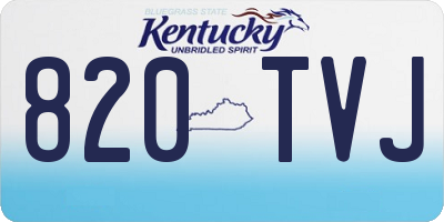 KY license plate 820TVJ