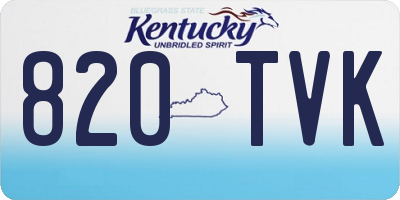 KY license plate 820TVK