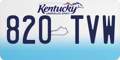 KY license plate 820TVW