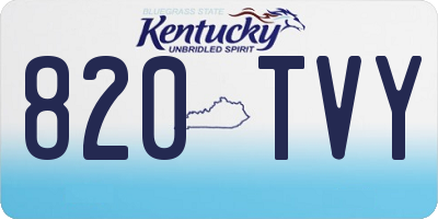 KY license plate 820TVY