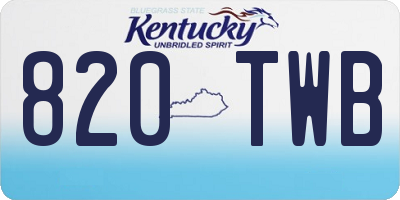 KY license plate 820TWB