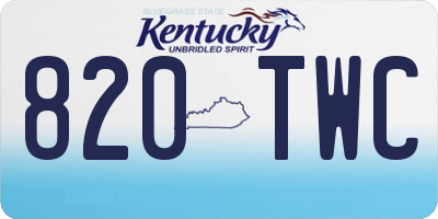 KY license plate 820TWC