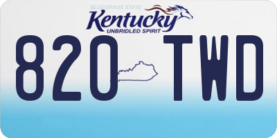 KY license plate 820TWD