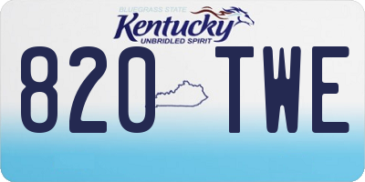 KY license plate 820TWE