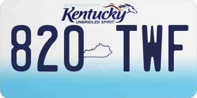 KY license plate 820TWF