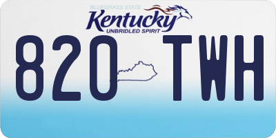 KY license plate 820TWH