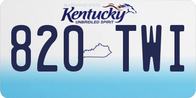 KY license plate 820TWI