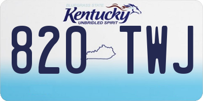 KY license plate 820TWJ