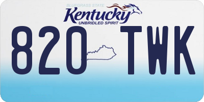 KY license plate 820TWK