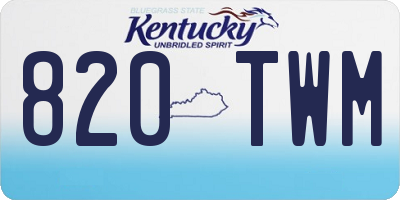 KY license plate 820TWM