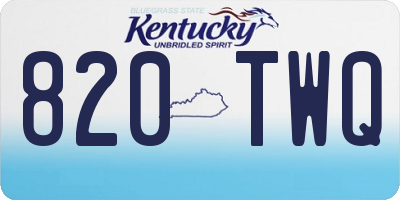 KY license plate 820TWQ