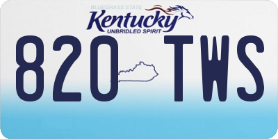 KY license plate 820TWS