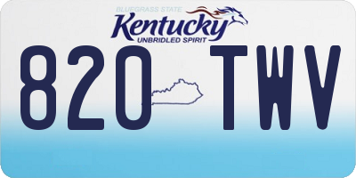 KY license plate 820TWV
