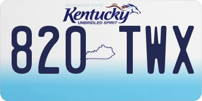 KY license plate 820TWX