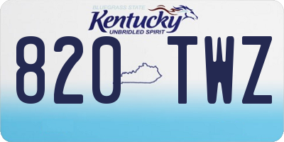 KY license plate 820TWZ