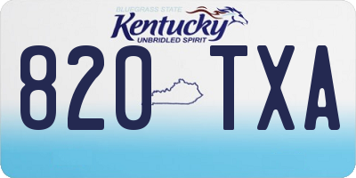 KY license plate 820TXA