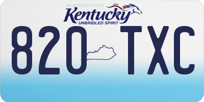 KY license plate 820TXC