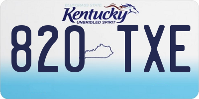 KY license plate 820TXE