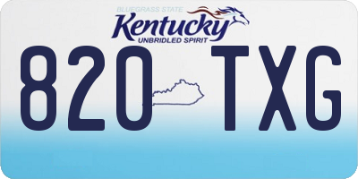 KY license plate 820TXG