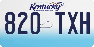 KY license plate 820TXH