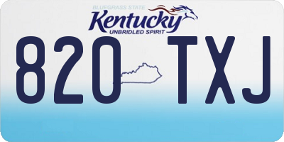 KY license plate 820TXJ