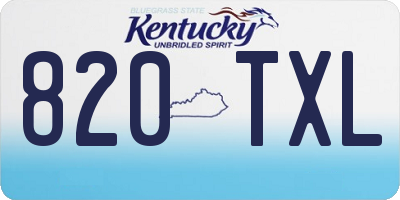 KY license plate 820TXL