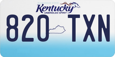 KY license plate 820TXN