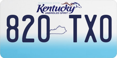 KY license plate 820TXO