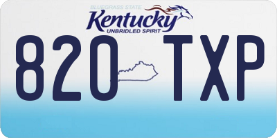 KY license plate 820TXP