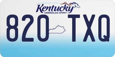 KY license plate 820TXQ