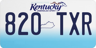 KY license plate 820TXR