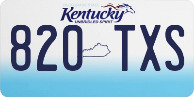 KY license plate 820TXS