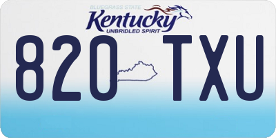 KY license plate 820TXU