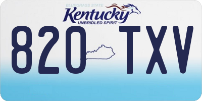 KY license plate 820TXV