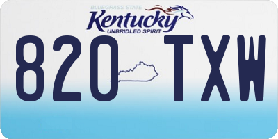KY license plate 820TXW