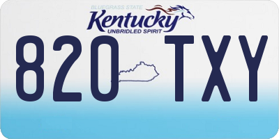 KY license plate 820TXY