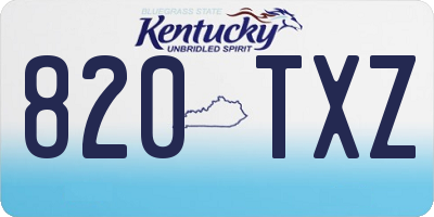 KY license plate 820TXZ
