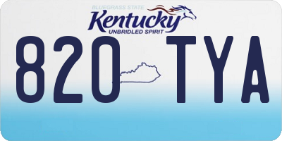 KY license plate 820TYA