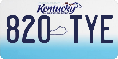 KY license plate 820TYE